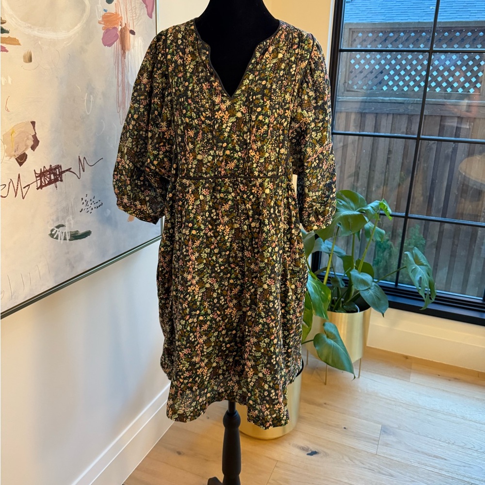 Trovata Floral Long Sleeve Dress - Navy, Green and Pink